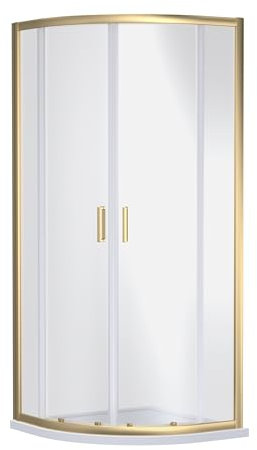 Balterley Quadrant 6mm Toughened Safety Glass Shower Enclosure - 900mm x 900mm - Brushed Brass