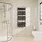 Warmehaus Scaldasalviette riscaldato a pannello piatto nero scaletta per bagno 1200 x 500 mm
