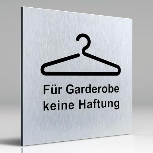 Türschilder24 Aluminium Dibond Schild - Türschild • 120 x 120 mm • Für Garderobe keine Haftung • 3 mm • 100% Made in Germany