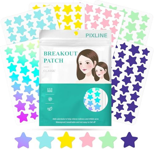 Pimple Patches Pickel Patch Star, Anti Pickel Patches Hydrokolloid Pflaster, Acne Patch mit Teebaumöl Salicylsäure, Tag und Nacht 2-In-1 Verwenden Wasserdicht Atmungsaktiv(Stern 240 Stück)