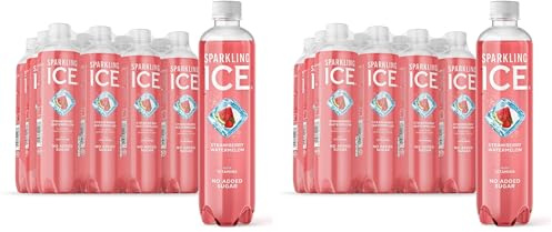 Sparkling Ice, Strawberry Watermelon Flavored Sparkling Water - Contains Vitamins- Only 12 calories- No Added Sugar - No Carbs (12 x 500ml Bottles) (Pack of 2)