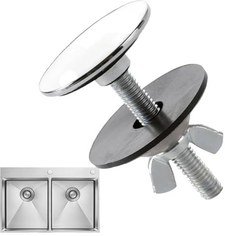 Stainless Steel Sink Blanking Cap (50mm/2 Inch) Sink Hole Cover, Tap Hole Stopper, Overflow Cap for Kitchen Bathroom Sink Solid Brass 304 Chrome Sink Cover Keeps Sink Clean Decorative Spare Cover