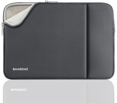 BAAGOAZ 15 Inch MacBook Sleeve Laptop Case with Front Pocket, Grey | Protective Bag Specially Compatible with 15.3 MacBook Air M5 M4 M3 M2 Chip Model A3448 A3241 A3114 A2941 2026 2025 2024 2023