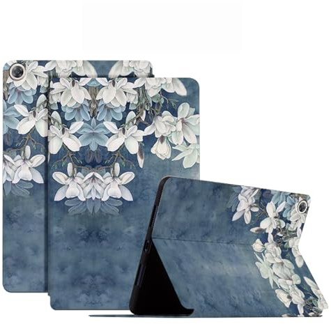 DayQiQiPu Case for Huawei MediaPad M5 8.4 Inch SHT-AL09/SHT-W09 PU Leather Flowers Blossom Seriess Pattern Ultra-Thin Tablet Flip Case Protective Cover-06