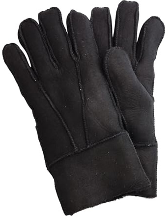 Infinity Leather Unisex Sheepskin Suede Gloves with Roll Up/Down Cuff