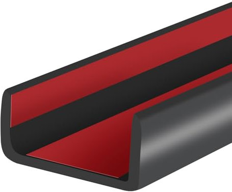 Rubber Edge Trim, Self-Adhesive U Channel Edge Protector for Plywood, Cabinet, 1-1/4 Wood Edge Banding, Flexible Furniture Repair, EPDM Material, Fit 1-1/4(32mm), Length 20Ft, Black