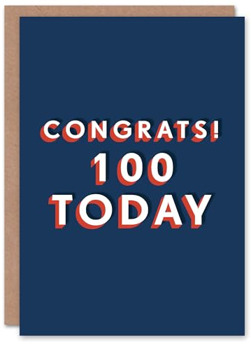 Artery8 Congrats 100 Year Old Milestone Today For Him Birthday Card