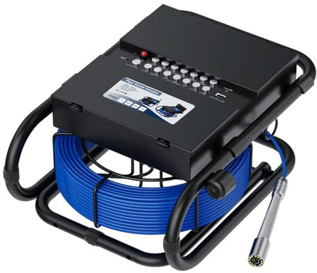 7 Telecamera Di Ispezione Tubi, Videocamera Per Ispezione Tubi DVR,Industrial Drenare Endoscopio Rilevatore Di Tubi Con 8 Luci LED Regolabili,per Conduttura Ispezioni(Size:30 M/98 FT,Color:5MM Cable)