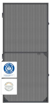 Nematek Fliegengitter Tür Light - Fliegengitter Tür mit Rahmen in anthrazit - schmale Fliegengittertür inkl. selbstklebender Bürstendichtung- Insektenschutz Balkontür Bausatz für max. 120 x 240