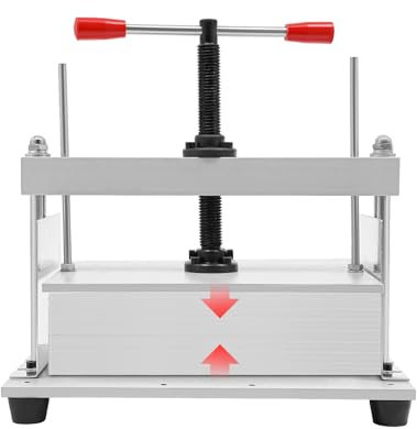 Susoso Presse à reliure, Machine de presse à papier manuelle Épaisseur de base 10 mm Largeur Compatibilité Impression pressante Environ 1,5 T pour les factures 21,5 x 36,5 x 33 cm Blanc