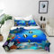 ANHOPE Tropical Fish Duvet Cover Set Soft Lightweight 3 Piece Bedding Set with 2 Pillowcases Ocean Sea Animal Coral Print Pattern Kids Quilt Cover with Zipper Closure Single