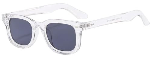 SSFVTTL Lunettes de soleil tendance pour homme, verres fumés transparents, protection solaire contre la lumière bleue