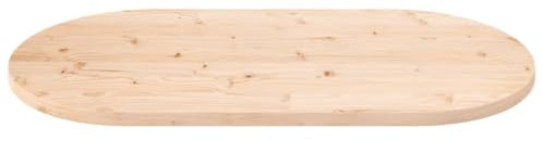 HEFZGDB Tischplatte 90x45x2,5 cm Massivholz Kiefer Oval Schreibtische Arbeitsplatte Esstisch Bürotisch für Büro Küche Konferenzraum Studienraum