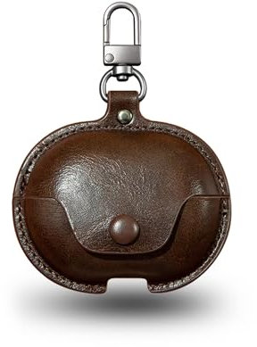 Case Compatible with JBL Wave Beam Wireless Earbuds,PU Leather Soft Protective Cover,Includes a Carabiner to Prevent Loss,Drop-Proof,waterproof,Lightweight and Portable,Brown