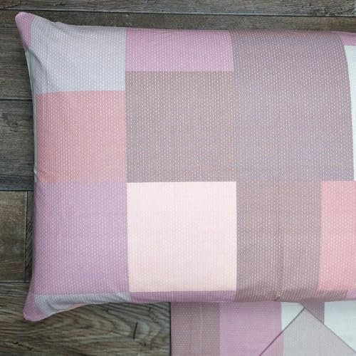 Completo Lenzuola in Cotone, Set Lenzuola Vari Misure, Made in Italy, Completo Letto Cotone, Lenzuola Sotto con angoli, Sopra e Federe, Art. M154 (Rosa, Singolo)