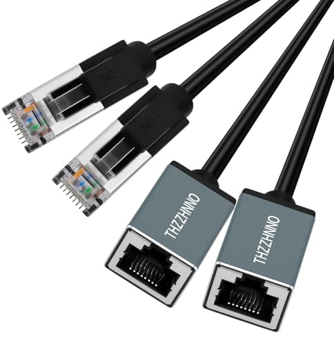 Thzzhnno Cavo di prolunga Ethernet da 3M 2 Pezzi, Cavo LAN da Maschio a Femmina RJ45 da 1000 Mbps, Estensore di Rete ad Alta Velocità per PC, router, modem, switch, Smart TV