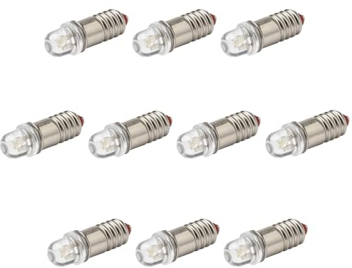 10 Stück E5.5 LED 12V Eisenbahn Wagon Häuserbeleuchtung warmweiß weiß kaltweiß rot grün Birne Lampe (rot)