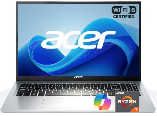 Acer Computer portatile Aspire 3, Ryzen 7 7730U (paragonabile a Intel i7-1265U), 32 GB di RAM + SSD da 1 TB, display IPS FHD da 15,6, tastiera retroilluminata, Windows 11 Home, laptop veloce per