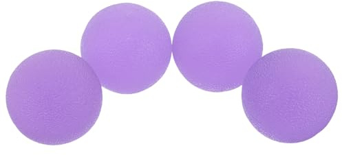 Healifty 4Pcs Hand Exercise Balls Set, Purple Gel Hand Muscle Strengthener for Grip Training, Wrist and Forearm Workout, Stress Relief Squeeze Balls for Adults