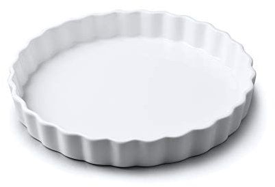WM Bartleet & Sons - Traditional Porcelain Round Flan Dish, (22cm) – Premium Quiche and Tart Baking Dish - Made from 100% Porcelain – Classic Smooth Glazed Finish