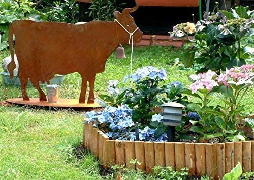 Rostikal Gartendeko Kuh 100 x 75 cm Vintage Deko Garten Rost Deko Skulptur
