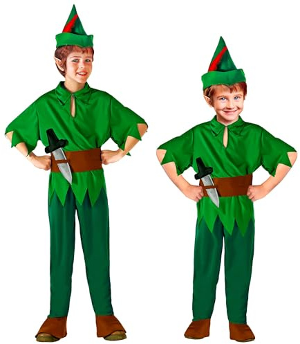Children's Little Peter Child 158cm Costume for Neverland Fairytale Fancy Dress