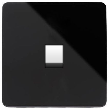 Trendi Switch Artistic Modern Glossy Telephone Socket Black