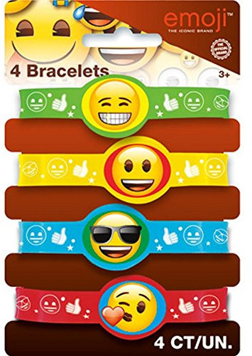 Partygeschenke - Emoji-Silikon-Armbänder - 4er-Pack