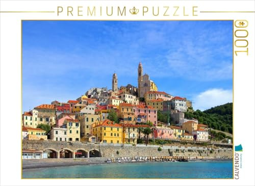 CALVENDO Puzzle Strand und Altstadt von Cervo | 1000 Teile Lege-Größe 64 x 48 cm Foto-Puzzle für glückliche Stunden