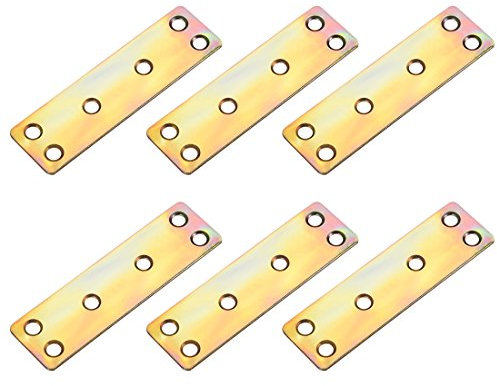 Sourcingmap 80mmx23mmx1.6mm Six Mount Holes Flat Straight Mending Fixing Plates Brackets 6pcs