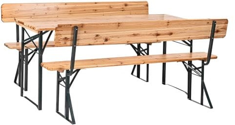 Bierzeltgarnitur Wasen 167x70cm aus Nadelholz mit Rückenlehne