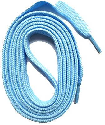 SNORS SCHNÜRSENKEL flach HELLBLAU 110cm, reißfest, Made in Germany, universelle Flachsenkel aus Polyester für Sportschuhe Sneaker Turnschuhe und Kinderschuhe - ÖkoTex, 6mm breit