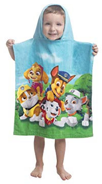 Jerry Fabrics Toalla de baño Infantil con Capucha de Paw Patrol, algodón, Multicolor, tamaño 50 x 115 cm