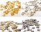 World of Sparkles Flat Square Iron on Studs for Clothing Metal Pyramid Beads for Leather Crafts Jackets Art Decoration, Gold, 5mm, 50pcs (Gun Metal, 10mm - 100pcs)