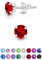 Pendientes Mujer Plata de Ley 925 con Cristales Swarovski Rojos 5 mm - Aretes Brillantes de Colores Pequeños