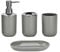 Icegrey Modern Design 4-teiliges Luxus-Badezimmerzubehör-Set Lotionflaschen, Zahnbürstenhalter, Zahnbecher, Seifenschale, Grau-Four
