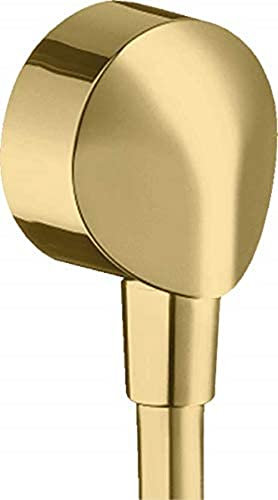 hansgrohe Wandanschluss FixFit E, Schlauchanschluss, ohne Rückflussverhinderer, Anschlusswinkel aus Metall, Polished Gold Optik