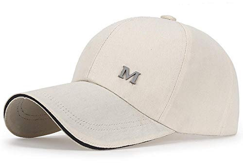 Herren Kappe Hut Massive Leinwand Männer Baseball Cap Frauen Snapback Hut Verlängerte Krempe Knochen Trucker Caps Hip Hop Caps Für Männer-Ivory_Adjustable