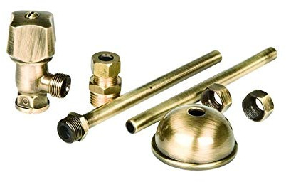 Rubinetto Bronzo Per Cassetta Wc Con Cannetta Attacco 3/8 Porta E Bini