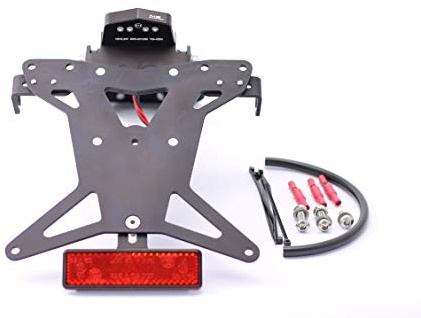 MG Biketec Kurzes Heck - Kennzeichenträger - Kennzeichenhalter geeignet für Kawasaki Z 650 ab 2017 (172x167mm)