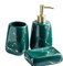 YYW Keramik-Badezimmer-Sets, 3/4/5-teilig, modernes Luxus-Badezimmer-Zubehör-Set, Marmor-Muster, Keramik-Badezimmer-Sets, Zubehör für Zuhause, Wohnung, Schlafsaal (grün, 3-teiliges Set)