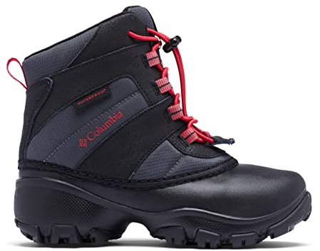 Columbia Rope Tow 3 Waterproof wasserdichte Winterstiefel für Kinder, Grau Dark Grey X Mountain Red, 28 EU