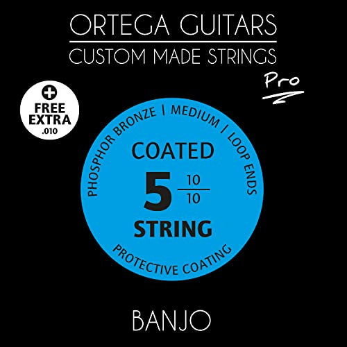 Ortega Guitars Custom Made Strings - Pro - Banjo - 5 Saiten/Loop ends - Phosphor Bronze beschichtet (BJP-5)