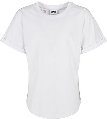 Urban Classics Herren Boys Long Shaped Turnup Tee White, 122/128
