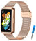 MIJOBS Correa para Huawei Band 7 Acero inoxidable Reemplazo de Correas de Metal Pulsera Compatible con Huawei Watch Band 7 Standard y Huawei Band 7 NFC Edition Pulseras