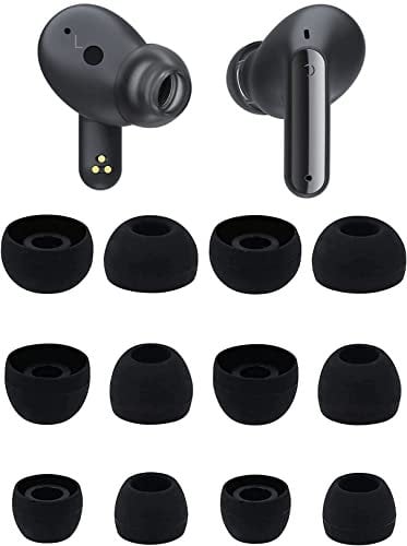 ALXCD Ear Tips Compatible with LG Tone Free FP9, 6 Pairs S/M/L Sizes Replacement Soft Silicone Earbuds Tips Eartips, Compatible with LG Tone Free FP5 FP8 FP9, Black
