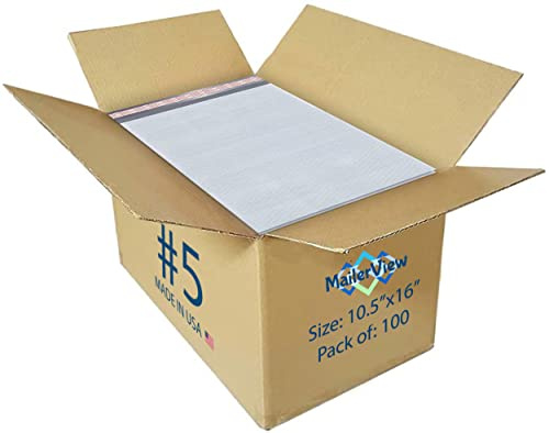 Bubble Mailers 10.5x16, Self Seal Poly Padded Envelopes #5, 100 Pack Bulk