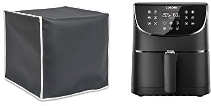 HOMELAY Funda Protectora para COSORI Freidora sin Aceite 5.5 L. Fabricación Artesanal en España de Calidad Top. Material Polipiel Antimanchas, antibacterias. Cubierta en Colores (Antracita)