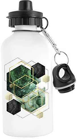 Emerald Green Geo Eco-friendly White Sustainable Bottle Flask