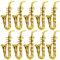 Toddmomy 10 Stücke Miniatur Saxophon Ornament Puppenhaus Mini Kunststoff Musikinstrument Für Puppenhaus Mini Musikzimmer (Saxophon)